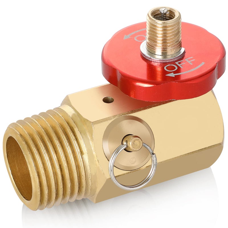 Hromee Air Tank Manifold Tool with Fill Port, Aluminum Shut Off Safety Valve and Relief Bypass 1/2" NPT Tank x 1/4" NPT Hose x 1/8" NPT Gauge for Air Compressor Portable Carry Tank - Image 1